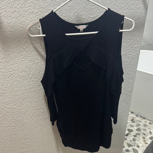 Candies Blue Ruffled Tank Top with Bib Collar - Picture 1 of 3